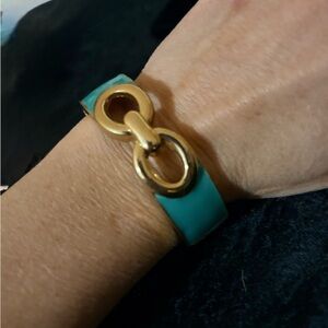 Elegant Gold and Teal Bracelet